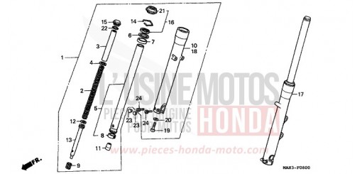 FOURCHETTE AVANT VT1100C2X de 1999